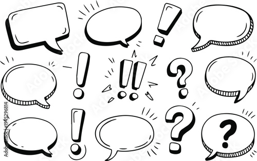 Comic punctuation and emphasis marks set