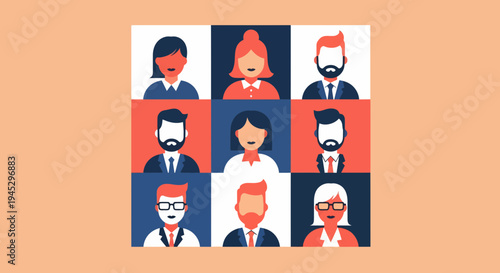 Portrait Group of Nine Individuals in Inclusive Workspace