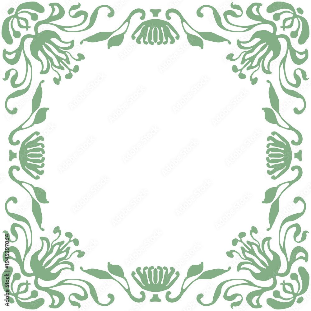 Obraz premium green square border 008