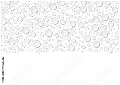 上から広がる水滴の背景 透明な雫のテクスチャ コピースペース ベクター