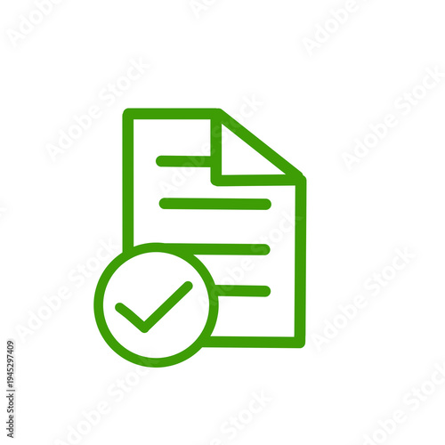 Business Icons – Approved Document Check Symbol / 承認ドキュメントチェックアイコン