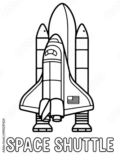 Vector illustration of a space shuttle