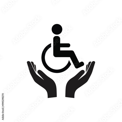 Hands supporting a person in a wheelchair symbolizing care and accessibility
