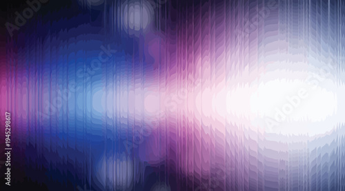 Vibrant abstract light streaks in shades of blue, pink, and white on a dark background with a metallic texture