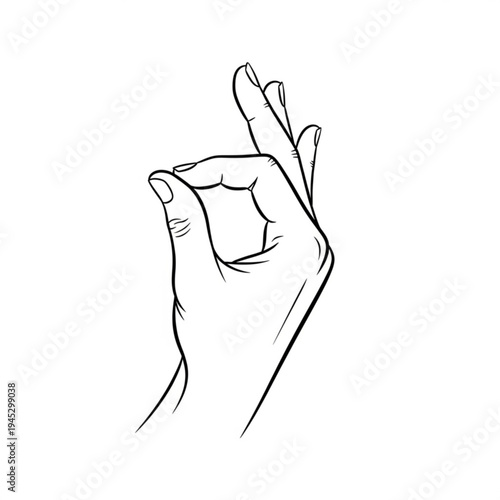 A minimalist line art illustration of a hand with the index and middle fingers crossed