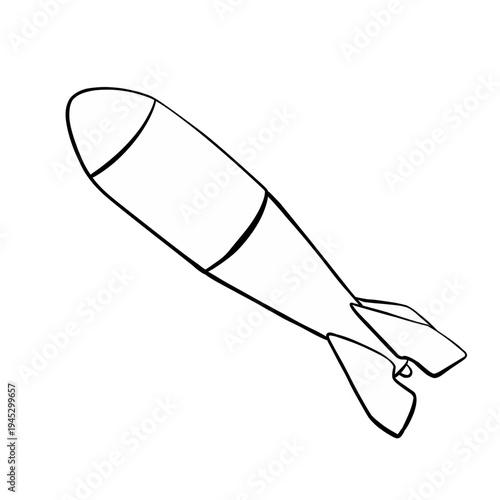 line doodle missile bomb isolated
