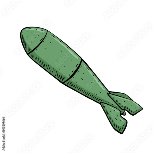 drawing missile bomb isolated