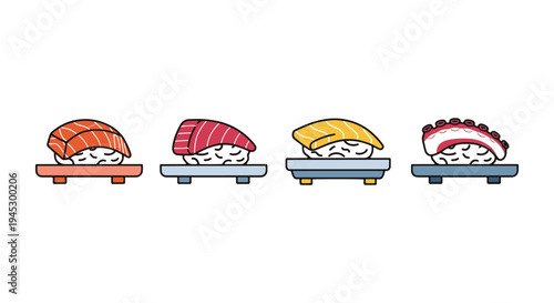 Sashimi Platter Line art modern bold abstract artwork illustration