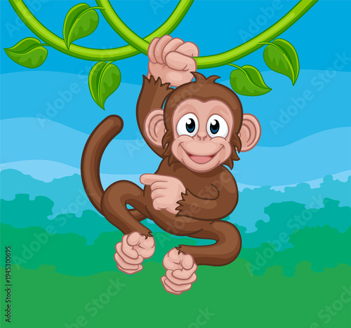 A monkey cartoon character ...