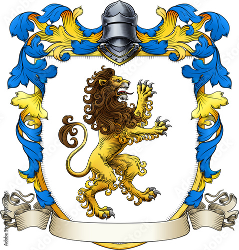 A lion coat of arms or cres...
