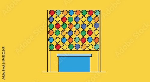 Colorful Patterned Wall with Blue Door in Bright Yellow Room Interior