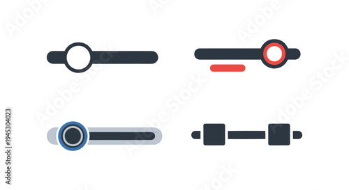 Sliders Line art vector set abstract color harmony illustration