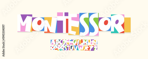 Kid Font Logo Alphabet Fun Letter Set Children Typography, Creative Typographic Design for Montessori School Title Text, Cartoon Birthday and Education Poster Headline, Color Fonts. Vector Typeface