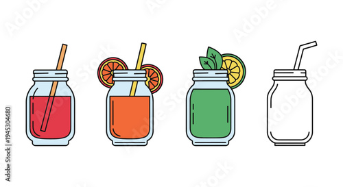Smoothie Jar Line art vector modern smooth artistic abstract
