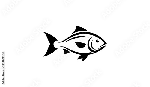 Fish logo icon seafood and aquaculture farm vector symbol isolated on white background