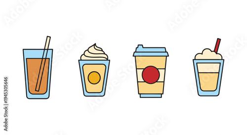 Soy Milk Shake Line art vector creative vibrant abstract