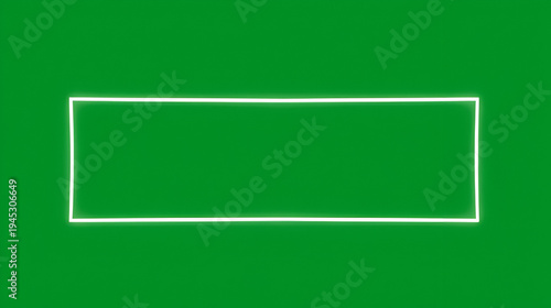 White Outline Rectangle Animated Line on green background
