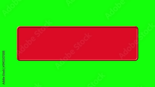 Red Blank Subscription Banner Button on Green Screen Background Loop