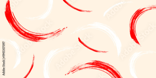 Creative red and white abstract sports background with grunge texture, brush stroke. Vektor illustration