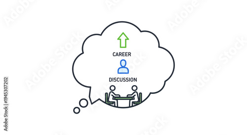 Conceptual illustration of career discussion and professional development