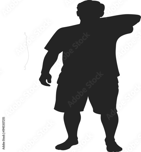 Silhouette of man dabbing, young male character doing dab dance pose, lifestyle and fun movement icon