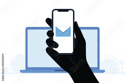 Mobile Email Icons, digital communication concept