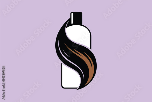 Hair Product Bottle & Strand, hair treatment concept