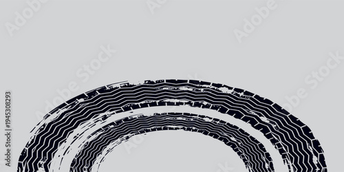 Tire track. Car, bike, motorcycle tyre mark with grunge effect isolated on white background. Wheel footprint on the road.