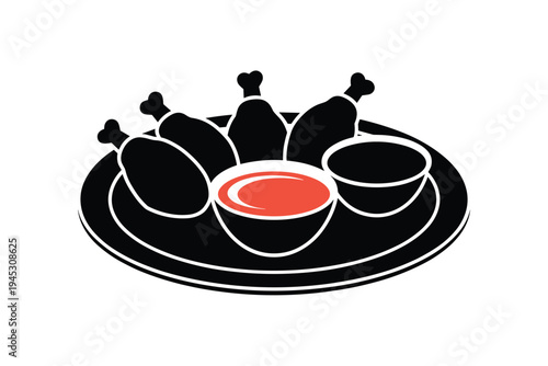 Chicken Drumsticks with Dip, fast food dining concept