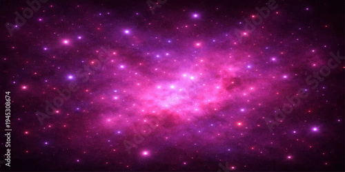 A deep purple nebula swirls through a dark cosmic starfield, creating a fantasy abstract space background where celestial light and stardust illuminate the vast outer universe