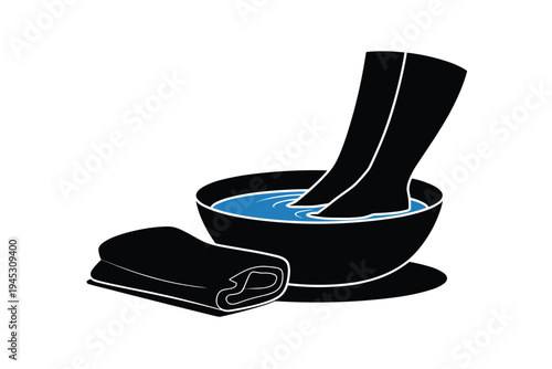 Foot Bath Icon, relaxation and spa concept