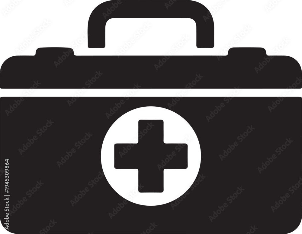 Obraz premium Vector medical first aid kit icon isolated PNG with Transparent Background
