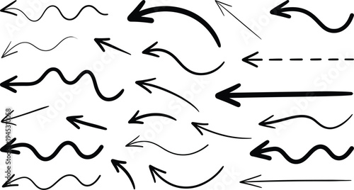 Seamless vector illustration set of black and white Halloween icons and flying bird silhouettes featuring a shark and fish pattern collection for nature themed wallpaper art design