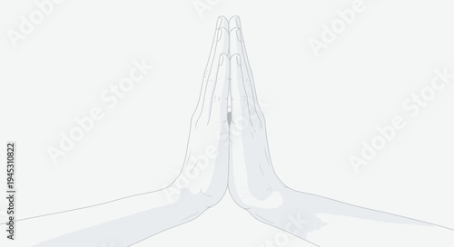 Hands praying symbolic gesture of hope and spirituality on white background