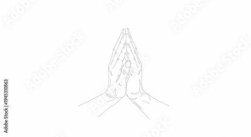 Wallpaper Mural Hands praying vector illustration of interlocked palms on white background Torontodigital.ca