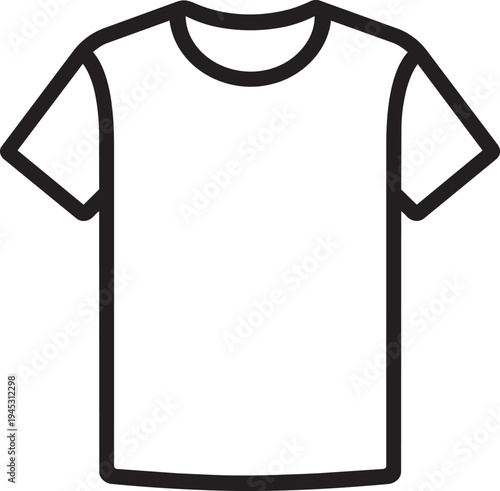 Mens fashion clothing store t-shirt outline icon for shopping mall navigation and shop category sign symbol