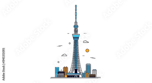 Minimalist City Skyline Vector Illustration