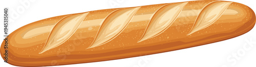 Fresh French Baguette Bread Vector Illustration Bakery Food Icon