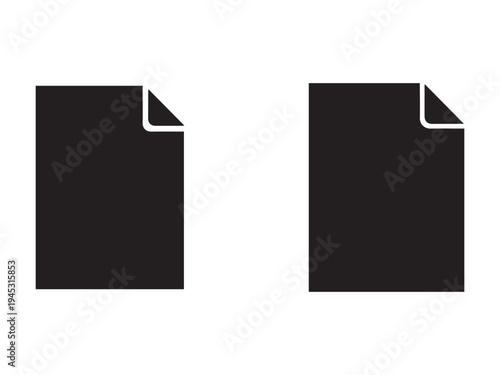 Black paper sheets with curled corner pages flat lay still life on white background