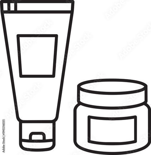 Beauty cosmetics personal care store cream tube outline icon for shopping mall navigation shop category sign