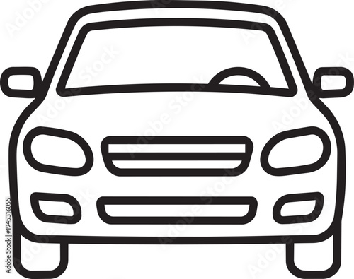 Automotive car care accessories store outline icon for shopping mall navigation and shop category sign symbol