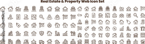 Set of 40 real estate property web icons vector