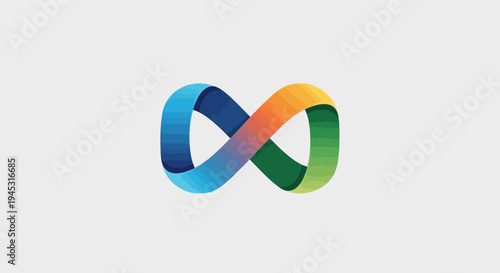 Abstract infinity symbol colorful design representing connection and endless