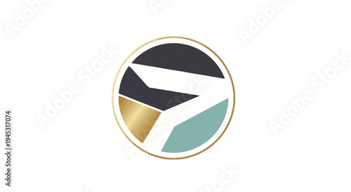 Abstract lotus flower logo design with geometric petals and orb center