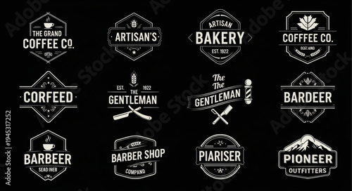 Collection of Vintage Emblem Logos for Businesses.