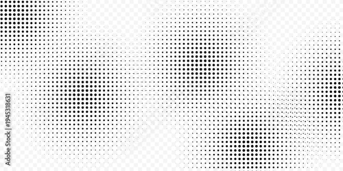 Set of halftone dots gradient pattern texture isolated on white background. Straight dotted spots using halftone circle dot raster texture. Vector blot half tone collection.