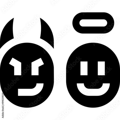 Angel Devil Good Evil Duality Contrast Icon