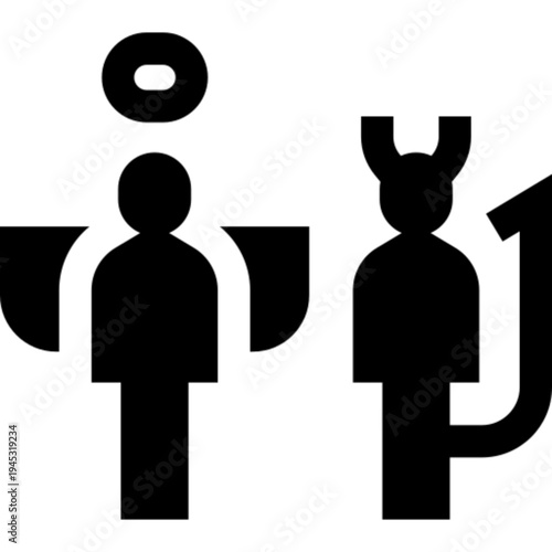 Angel Devil Good Evil Duality Contrast Icon