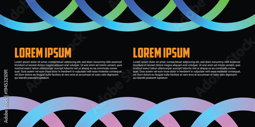 Neon gradient circles template with placeholder text