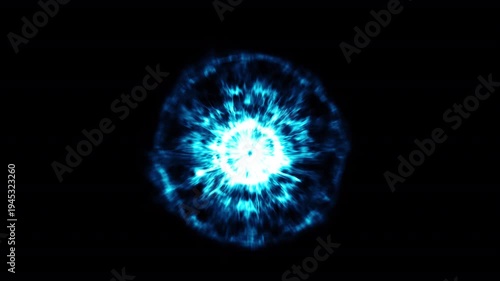 Blue flame halo shockwave trailing particle light effect. Smoke dissipates, magical explosion shockwave effect, diffused wave on transparent background. Glowing shockwave particles. Overlay template.